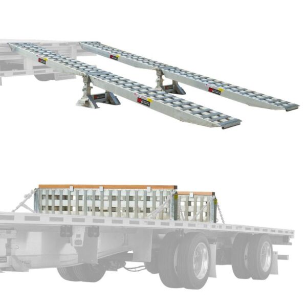 HD Ramps 2 Bunk Load Leveler / 4 Ramp Master Kit for 20" H Step Deck Trailers, 23,500 lb Capacity, Aluminum Ramps, product image 1