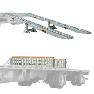 HD Ramps 2 Bunk Load Leveler / 4 Ramp Master Kit for 18" H Step Deck Trailers, 23,500 lb Capacity, Aluminum Ramps