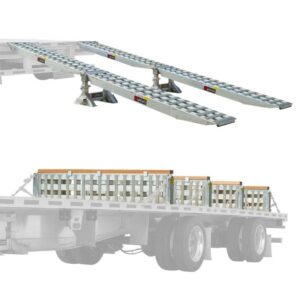 HD Ramps 4 Bunk Load Leveler / 4 Ramp Master Kit for 16" H Step Deck Trailers, 20,000 lb Capacity, Aluminum Ramps