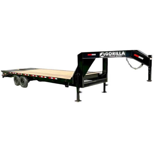 8.5x25 IBeam Gooseneck Deckover Trailer (2) 7K Axles King Kong Ramps 14K GVWR, product image 1