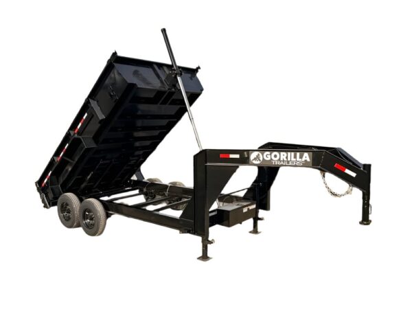 7x14 Gorilla Telescopic Gooseneck IBeam Dump Trailer 2ft Sides (2) 7K Axles, product image 1