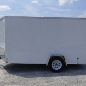 Enclosed Trailer 7'x12' V-Nose with Barn Doors Storage 3500 lb Axle