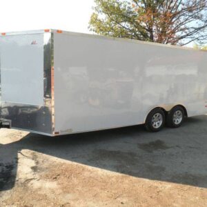 Enclosed Trailer 8.5' X 18' White - Car ATV Bike Hauler - 3500 lb Axles Storage