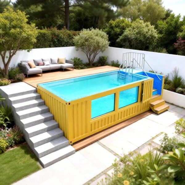20ft Luxury Container Swimming Pool with Glass Viewing Panel, product image 1