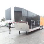 Black/Orange 8.5x36' Goosneck Enclosed Trailer Storage