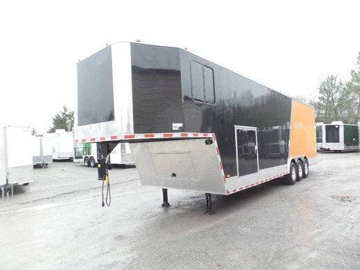 Black/Orange 8.5x36' Goosneck Enclosed Trailer Storage, product image 1