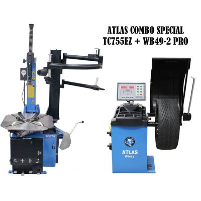 Atlas Equipment TC755EZ Rim Clamp Tire Changer + WB49-2 Wheel Balancer Combo Package, product image 1