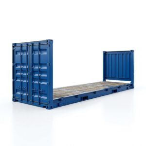 40ft Flat Rack Container - One-Trip - Blue