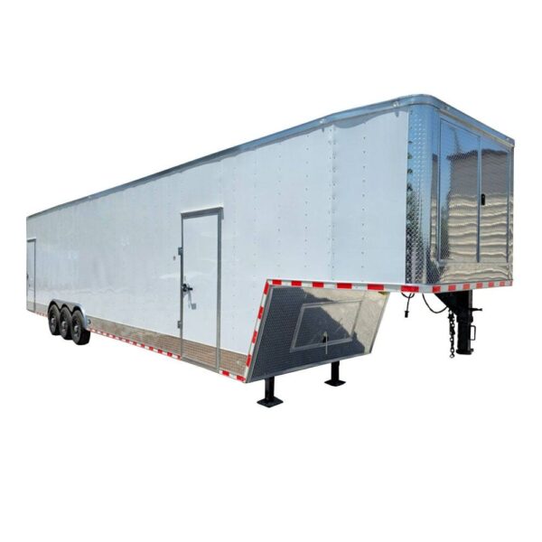Custom Enclosed Trailer 8.5' X 42' White Toy Hauler, product image 1
