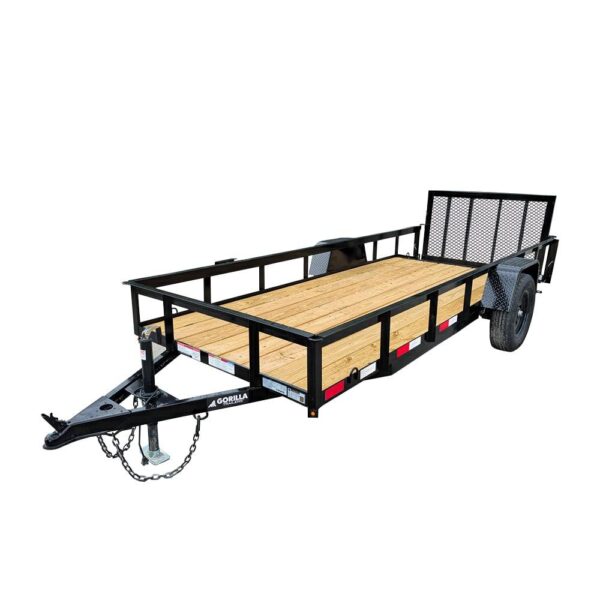 5x14 Dovetail Utility Trailer Powder Coated W/ Gate 3,500lb Axle, product image 1