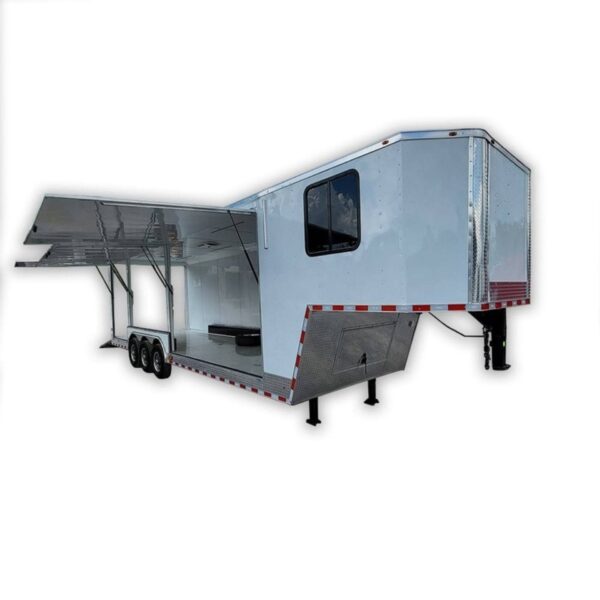 White 8.5x36' Gooseneck Enclosed Trailer Custom, product image 1
