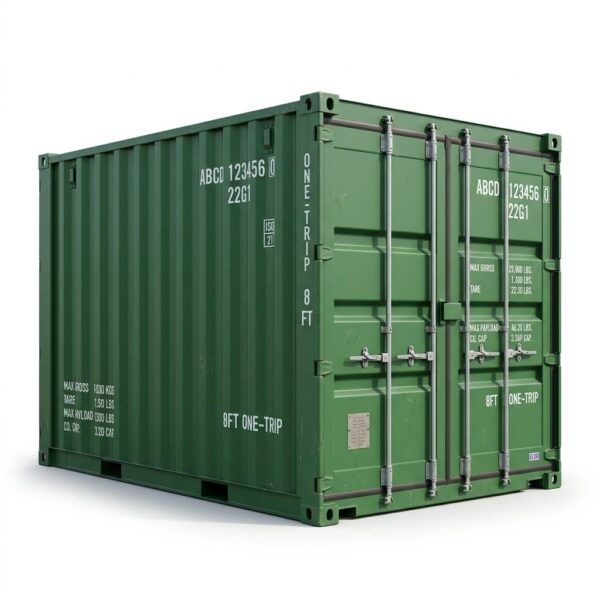 8ft One-Trip Shipping Container - One-Trip - Green, product image 1